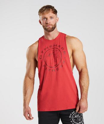 Pánské Tílko Gymshark Legacy Drop Arm Červené | CZ 2263VRW
